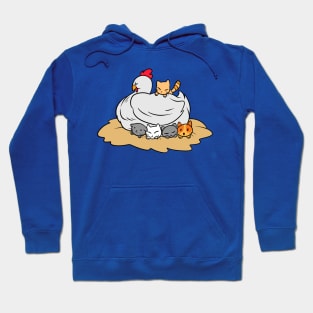 Mother Hen with Kittens Hoodie